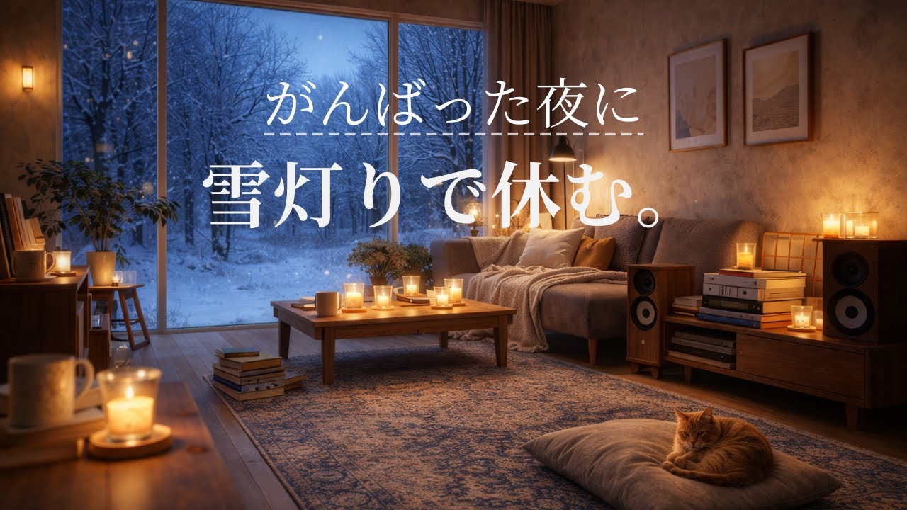 【癒しBGM】キャンドルが揺れる冬のリビング｜Winter Candle Lounge – Gentle Lo-Fi