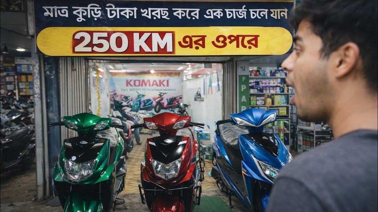 “মাত্র ২০ টাকায় ২৫০ কিমি! নতুন ইলেকট্রিক স্কুটি 🔥”