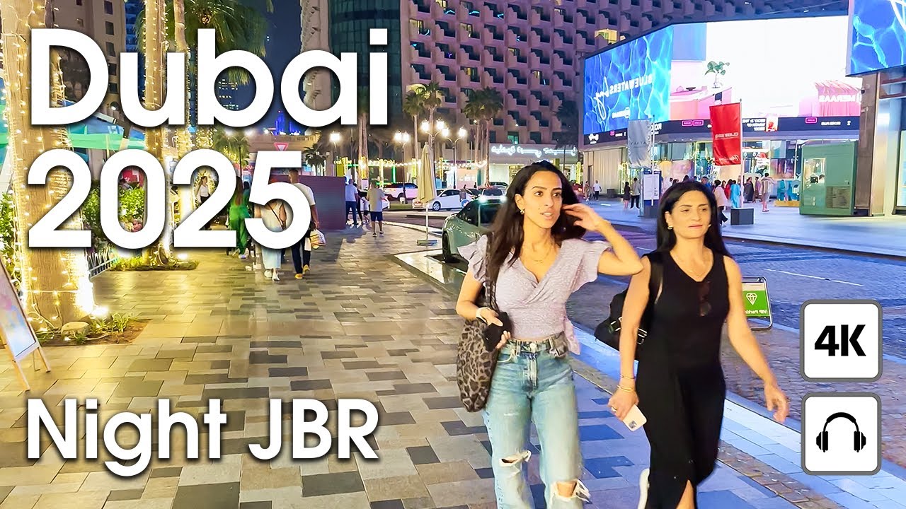 Dubai 🇦🇪 Night JBR, Dubai Marina & Yach Club [4K] Walking Tour Compilation