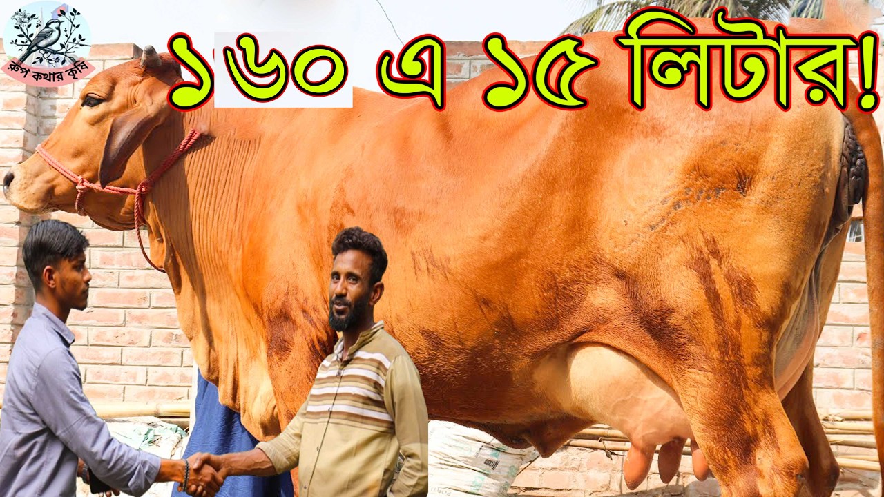 সবার চেয়ে কম দামে হারুন ভাইয়ের গাভীর প্রতিবেদন ! জার্সি জাতের গাভী ১৬০ এ ১৫ লিটার দুধের গাভী।