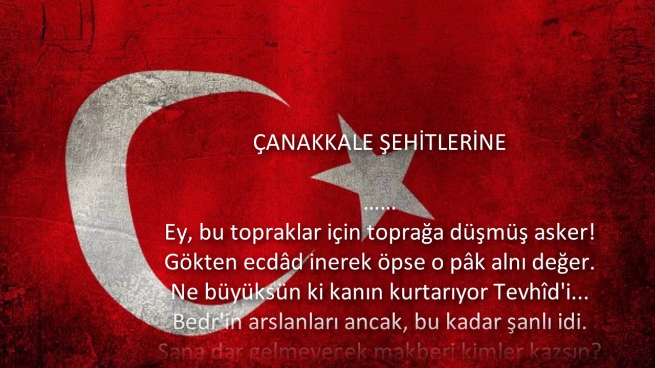 ÇANAKKALE ŞEHİTLERİNE Şiirinden bir bölüm | MEHMET AKİF ERSOY