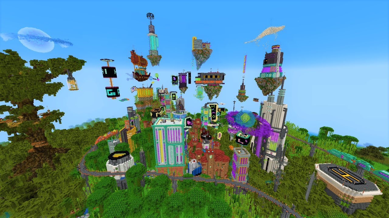 Cyber Frog City: Cyber Punk Build Minecraft