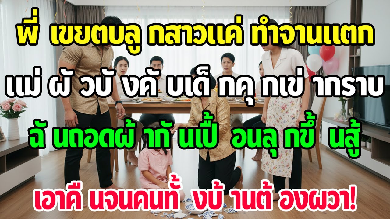 คืนสิ้นปี พี่เขยตบลูกเพราะจานแตก แม่ผัวสั่งกราบ ฉันถอดผ้ากันเปื้อนสวนกลับ ทั้งบ้านผวาสั่นกลัว!