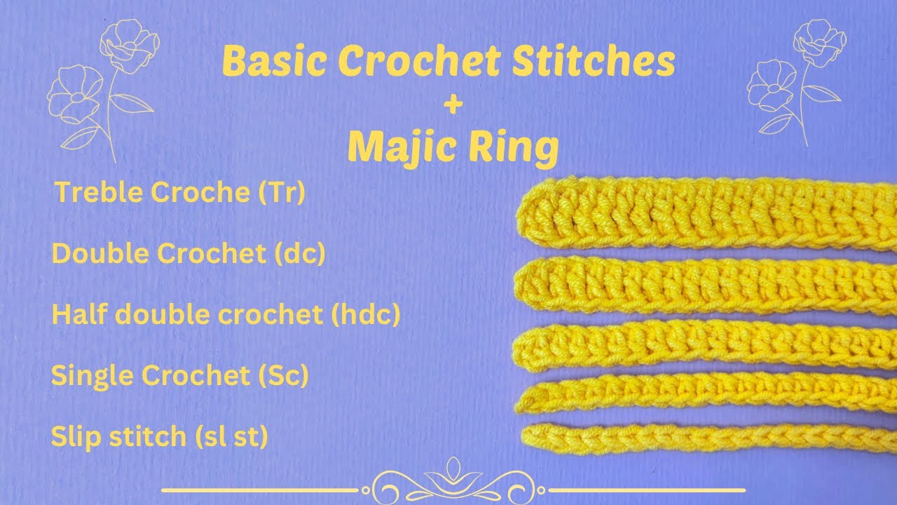 How to crochet for beginners in 6 minutes | basic crochet stitches |Puntos b&aacute;sicos de crochet
