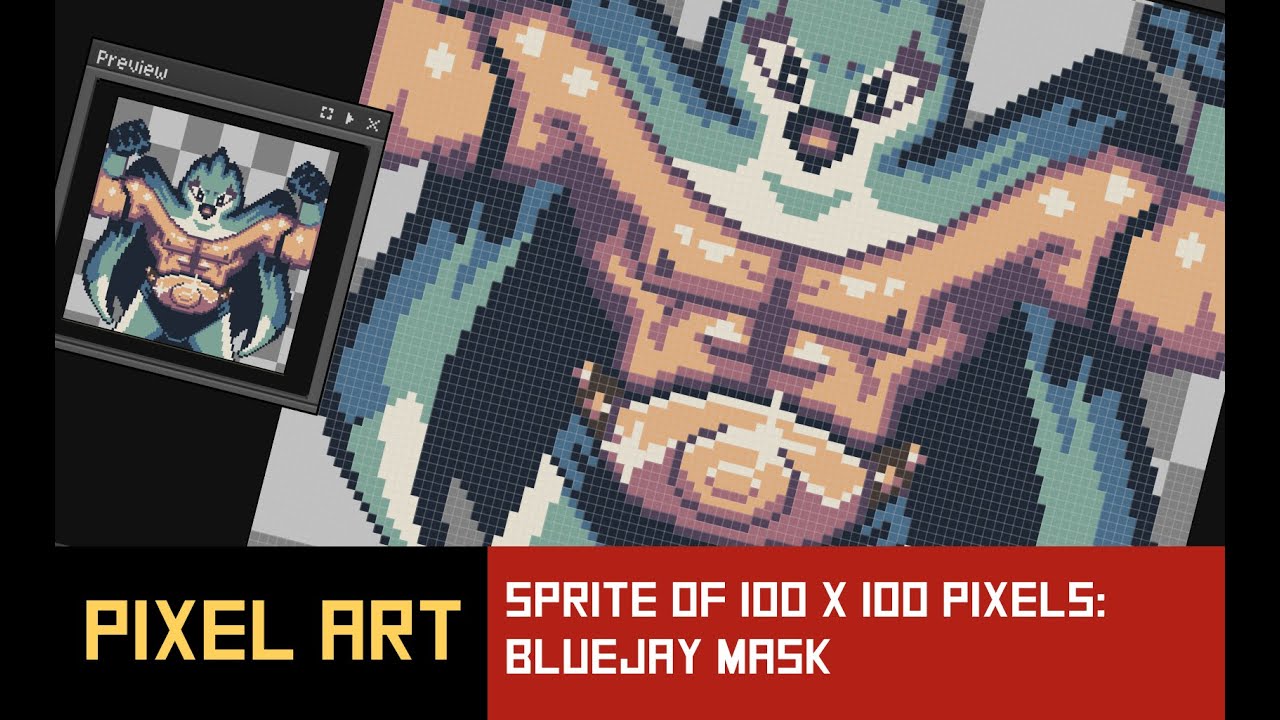 Pixel Art -Blue Jay Mask (Pixel Joint  Weekly Challenge)