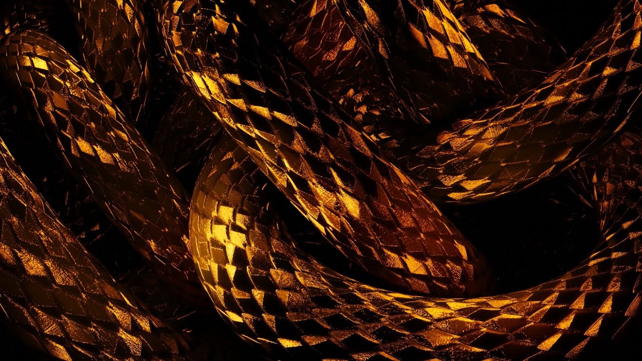 Golden Snake Imitation | Relaxing Motion Background | No Sound, 4K