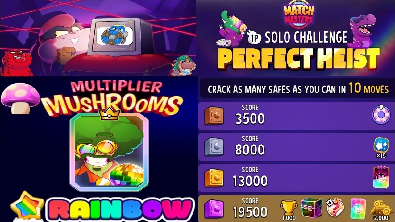 Solo Challenge Multiplier Mushroom 🍄 + Rainbow 🌈  | Brocco Boogie | Match Masters