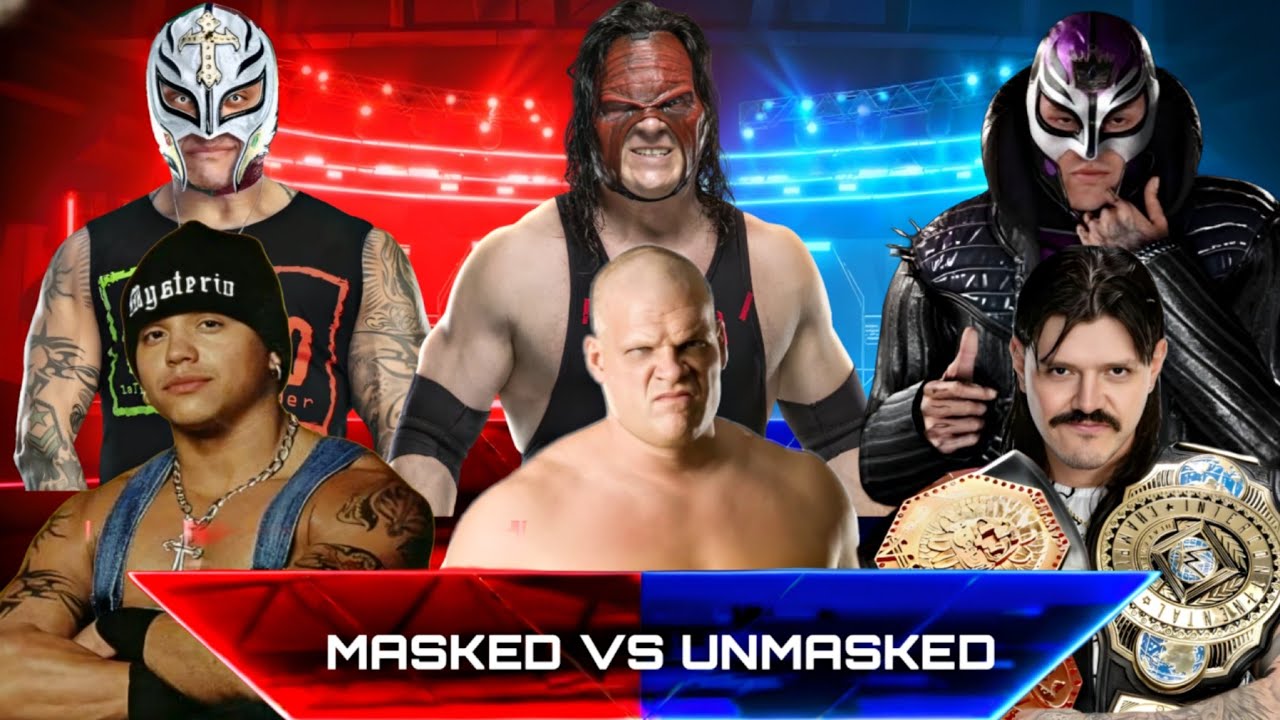 WWE 2K25 - Rey Mysterio Mask Unmasked vs Dominik Mysterio & Kane | Triple Threat Tornado Tag Chaos 😱