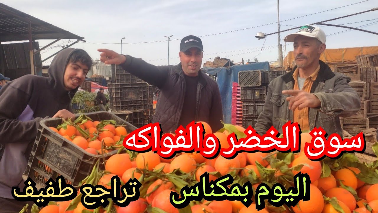 تراجع طفيف في أثمنة الخضر والفواكه بالجملة اليوم بمكناس 8رمضان 26/2 