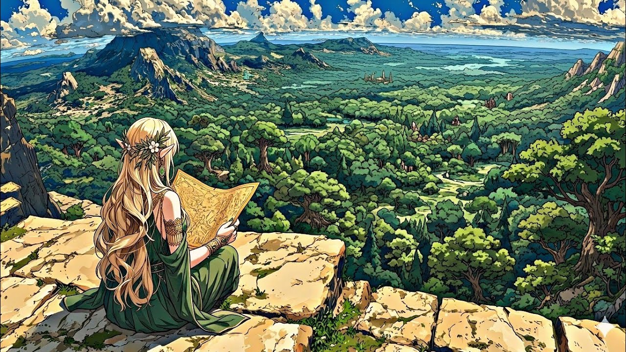 Wayfarer’s Overlook: Journey into Elven Lands | Relaxing Fantasy Music for Calm, study and sleep
