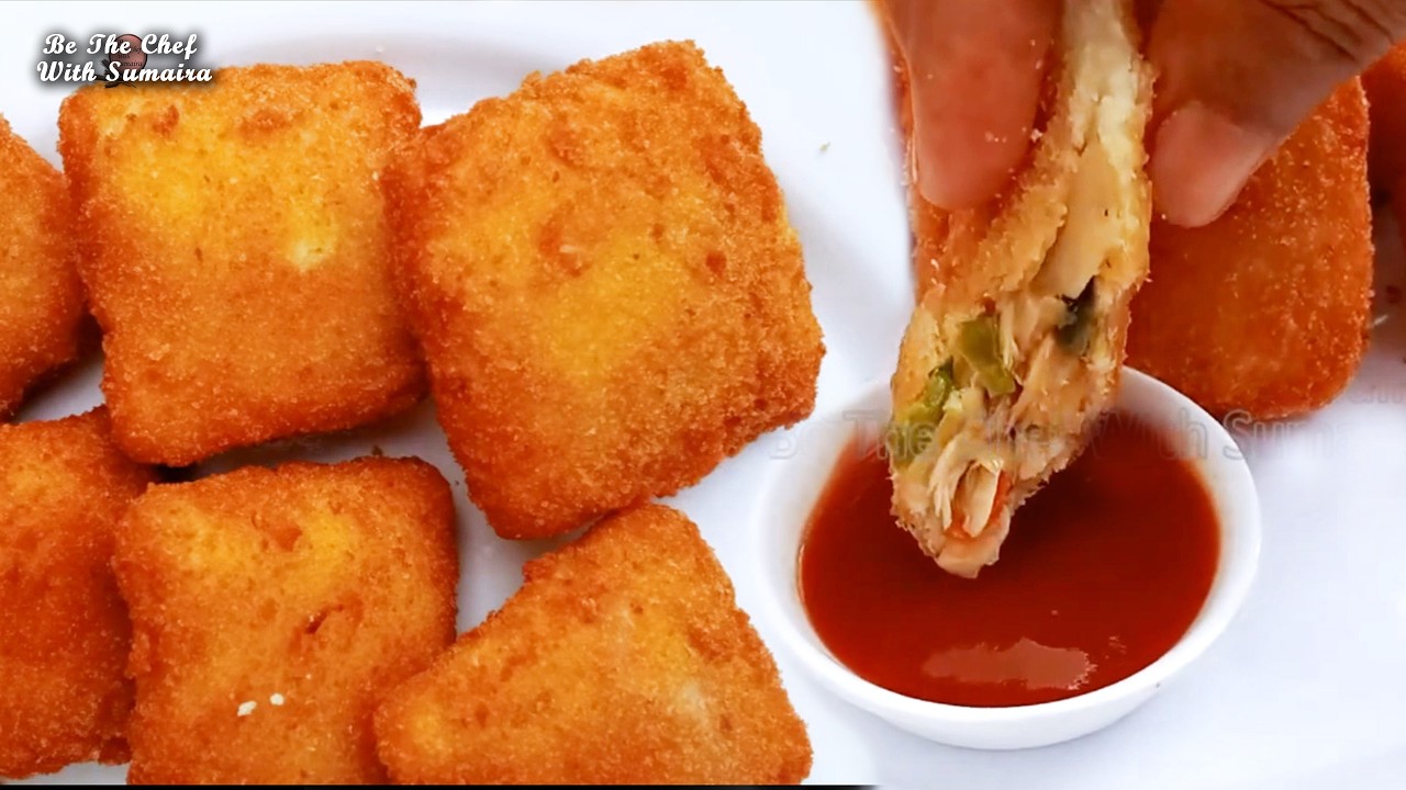 Chicken Bread Pocket Sandwich Recipe | Crispy Chicken Snacks Recipe