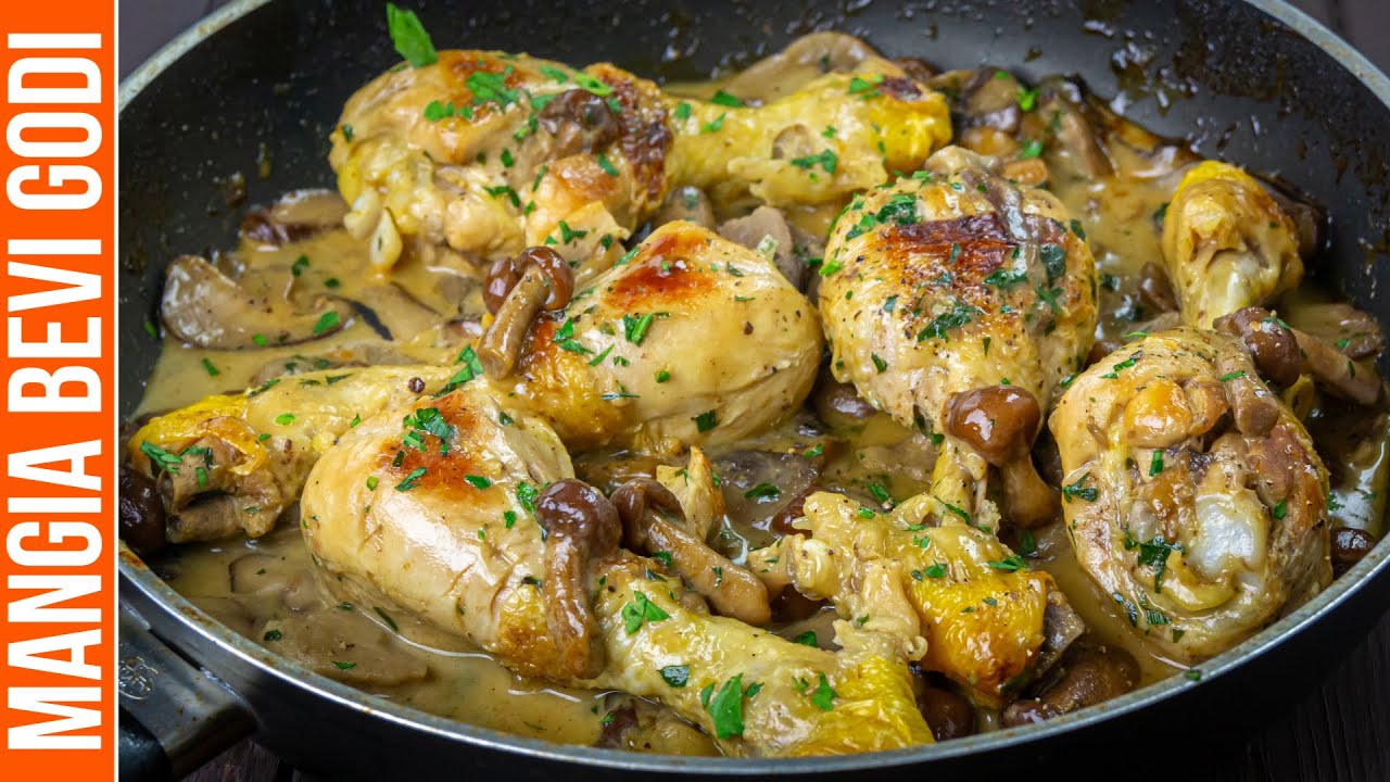 Cosce di pollo ai funghi