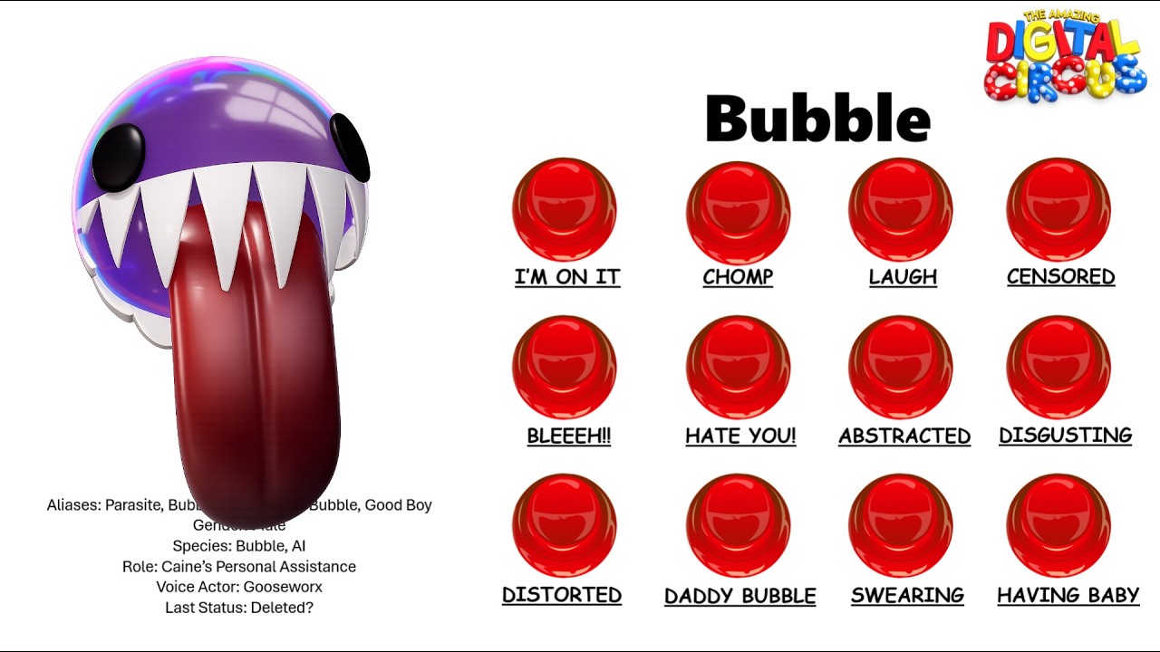 The Amazing Digital Circus SOUNDBOARD | All Character Voice Lines (PART 1) #tadc