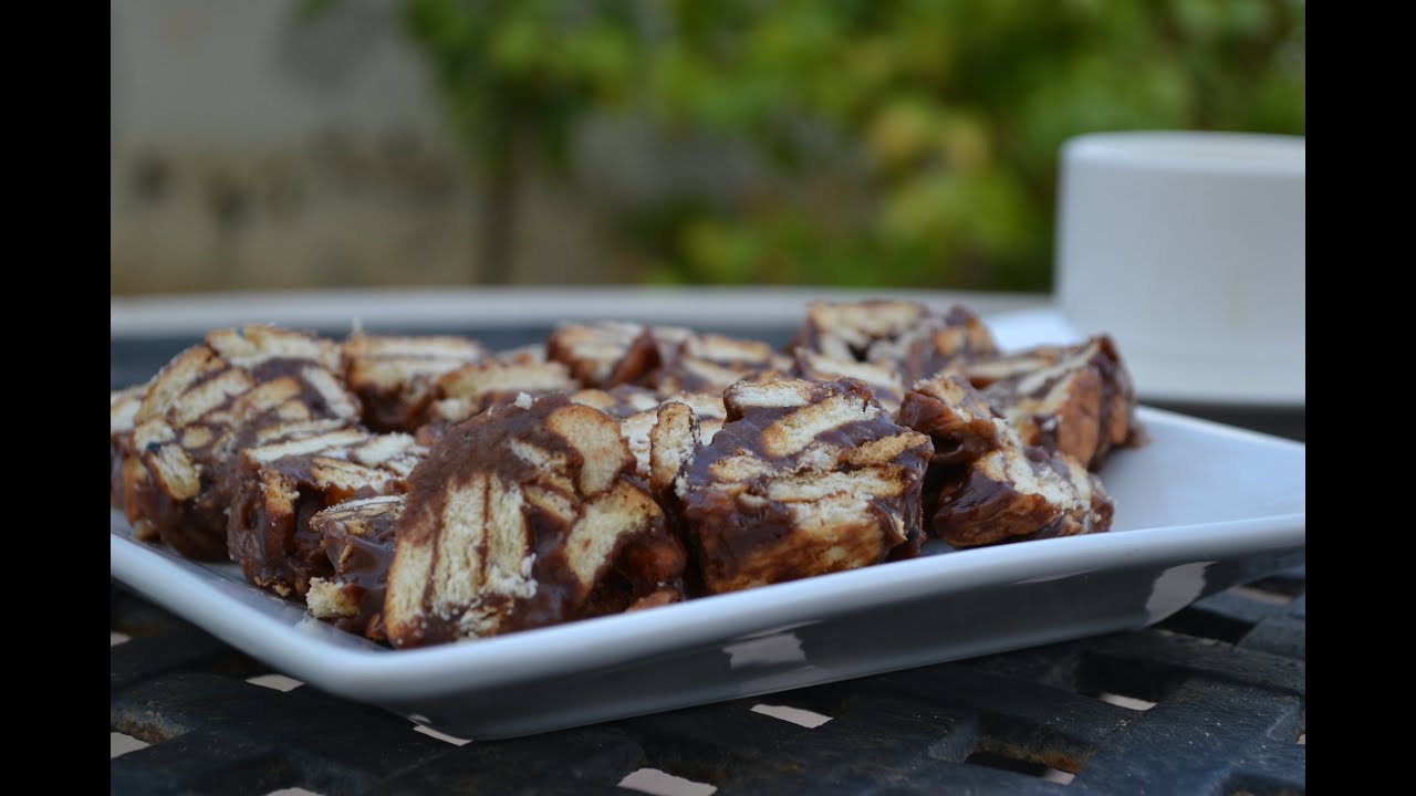 الكيك المجمد بالبسكويت و الشوكولاته || Royal chocolate Biscuit Cake