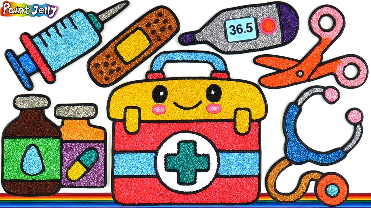 Медицинские инструменты | Coloring Toy doctor set with Foam clay for Kids, Children