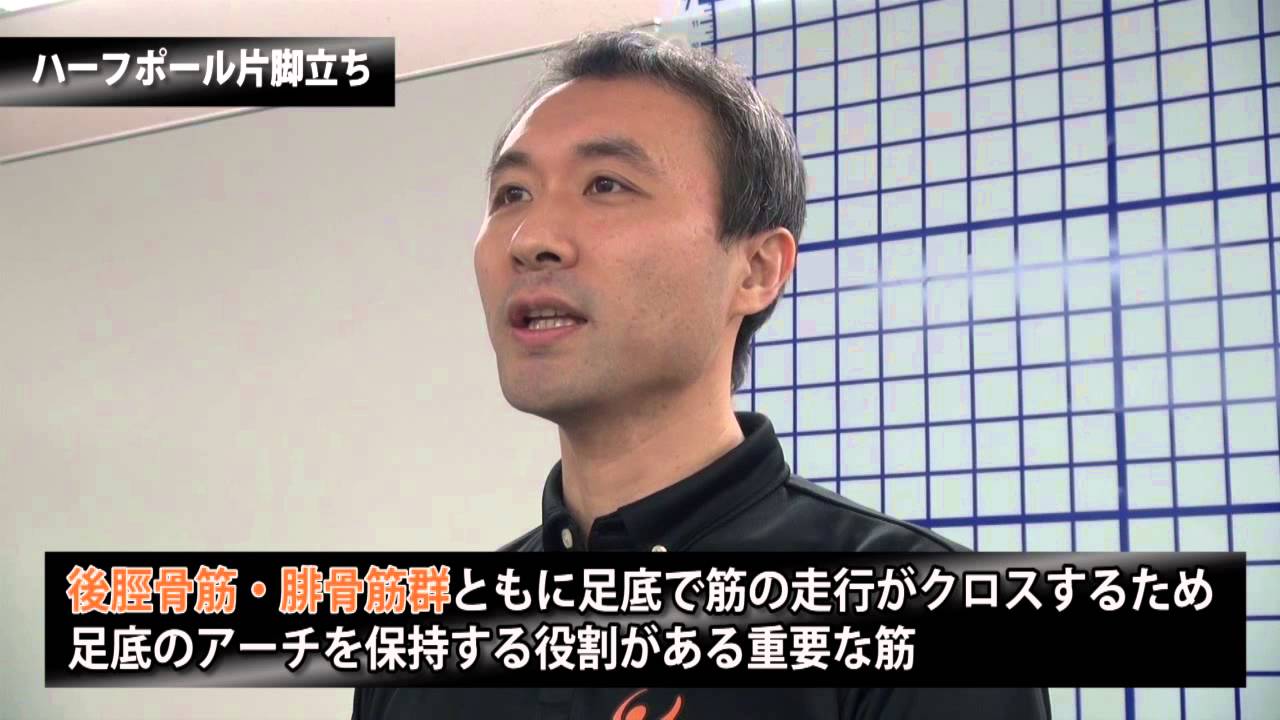 元日本代表トレーナー直伝　シンスプリントを予防するトレーニング　第４弾　ハーフポール片脚立ち