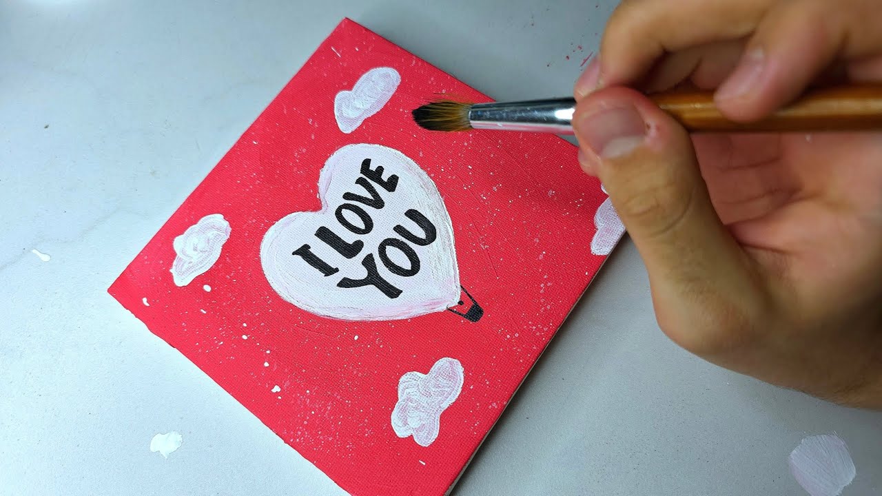 ❤️My Favorite Acrilyc Painting For Valentine's Day💌 Pls Watching This Video💋