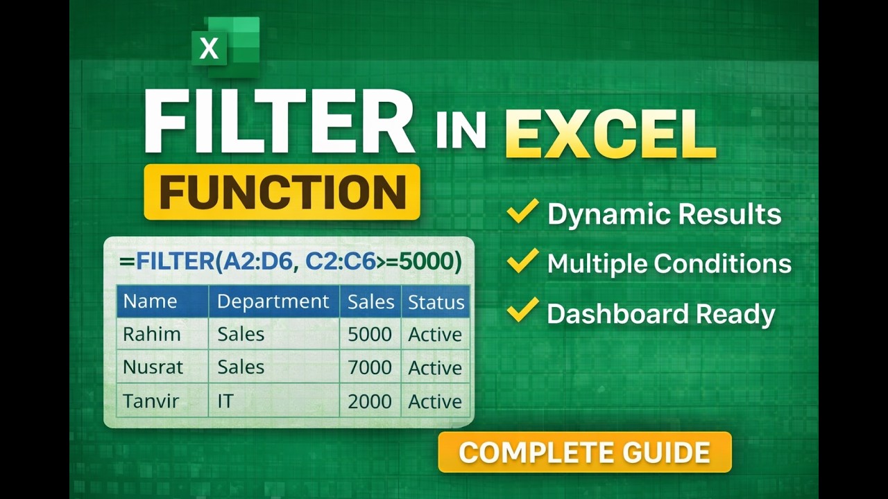 How to use filter data from a table beginners complete guide MS Excel| Filter multiple data