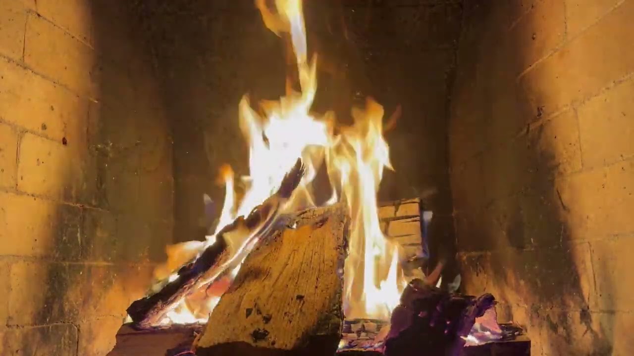 1 Hours of Cozy Fireplace 4K | Real Crackling Fire Sounds for Relax & Sleep