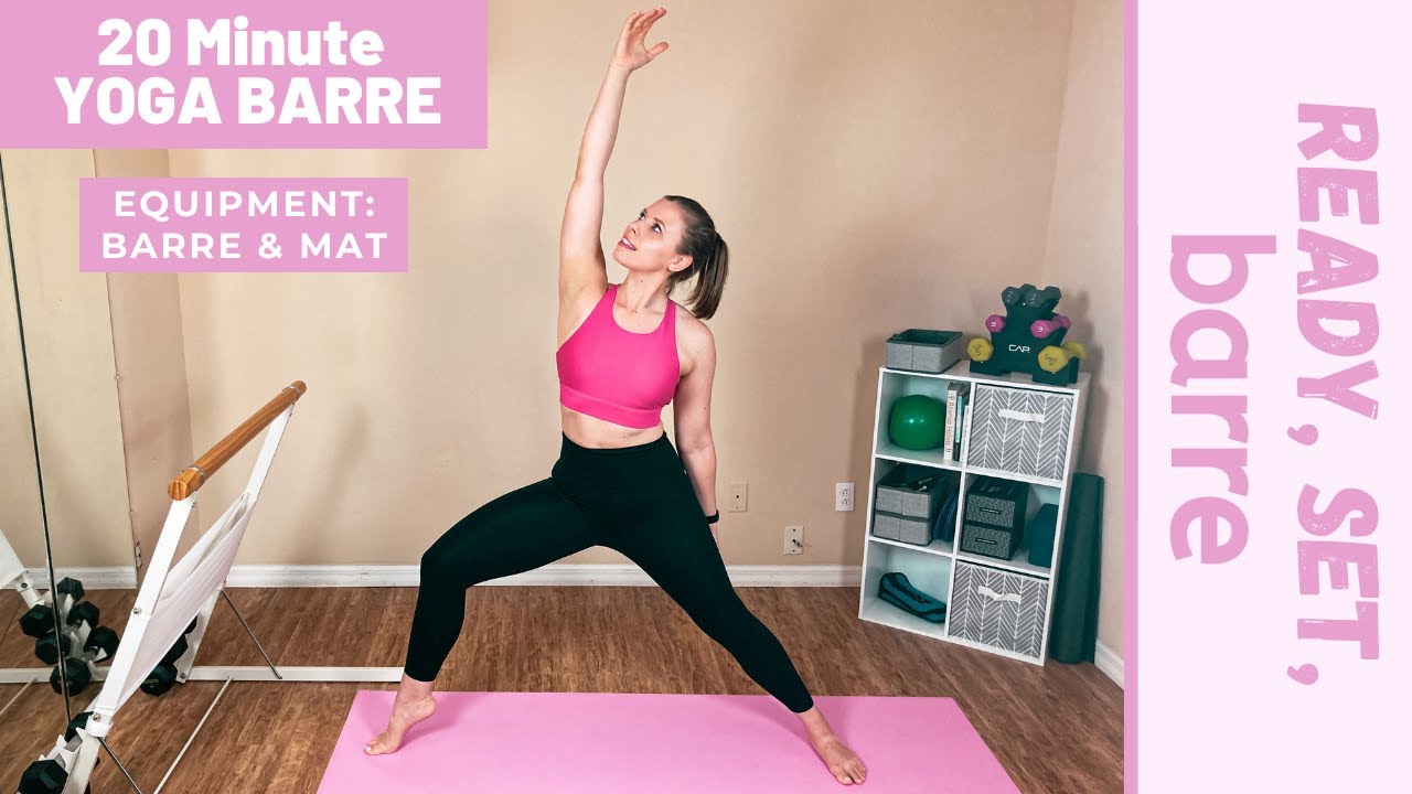 AT HOME BARRE WORKOUT || 20 Minute Yoga Barre || Chair & Mat Workout (No Equipment)