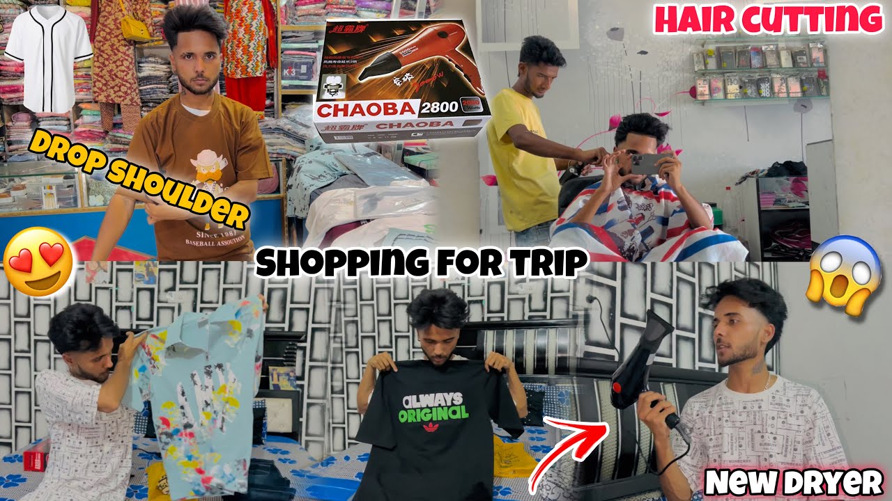 Shopping For Trip😍 || Hair Cutting , New Dryer😱 || Drop Shoulder T Shirt’s || Official Rahul