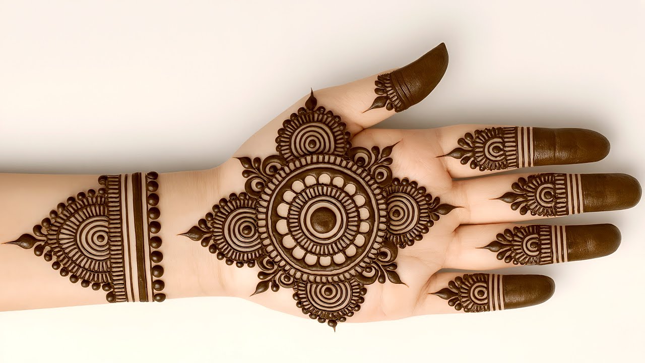 Very easy stylish mehndi design | front hand mehndi design | simple mehandi design | mehndi design
