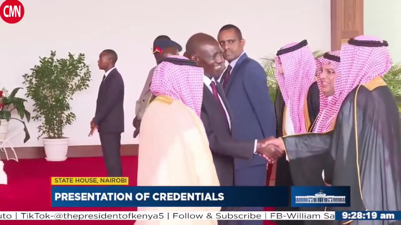 PRESIDENT RUTO RECEIVE AMBASSADOR OF THE KINGDOM OF  SAUDIA ARABIA OVER USA WAR