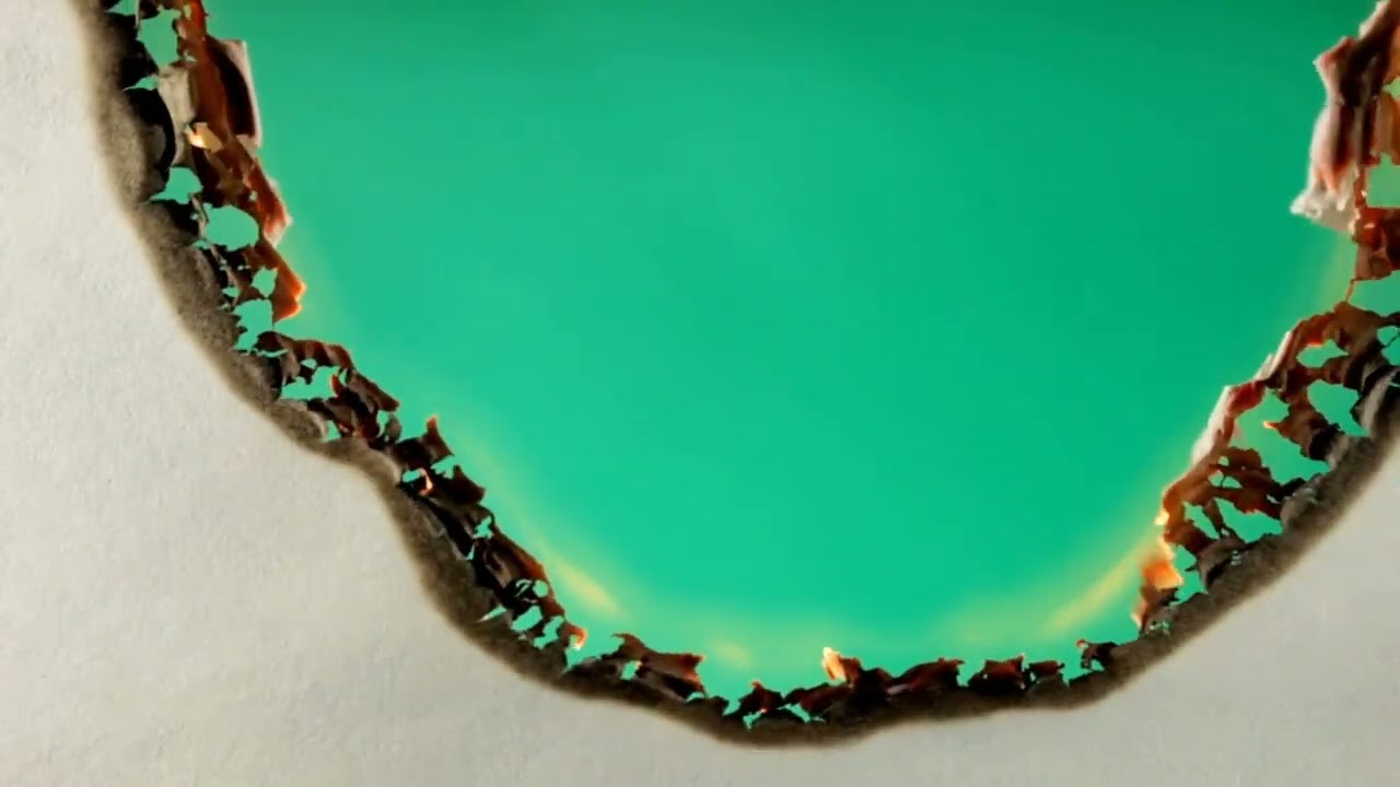 Burning paper Green screen