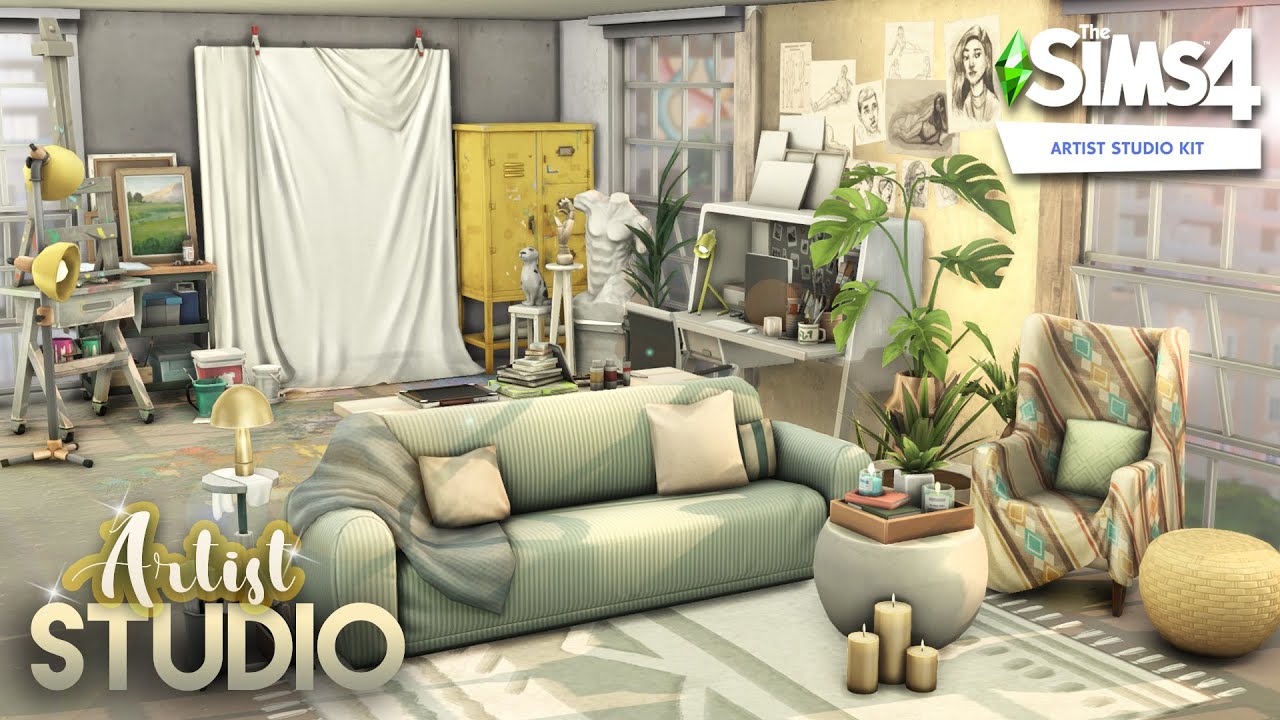 ARTIST STUDIO APARTMENT 🎨 [NO CC] | The Sims 4: Artist Studio Kit Speed Build