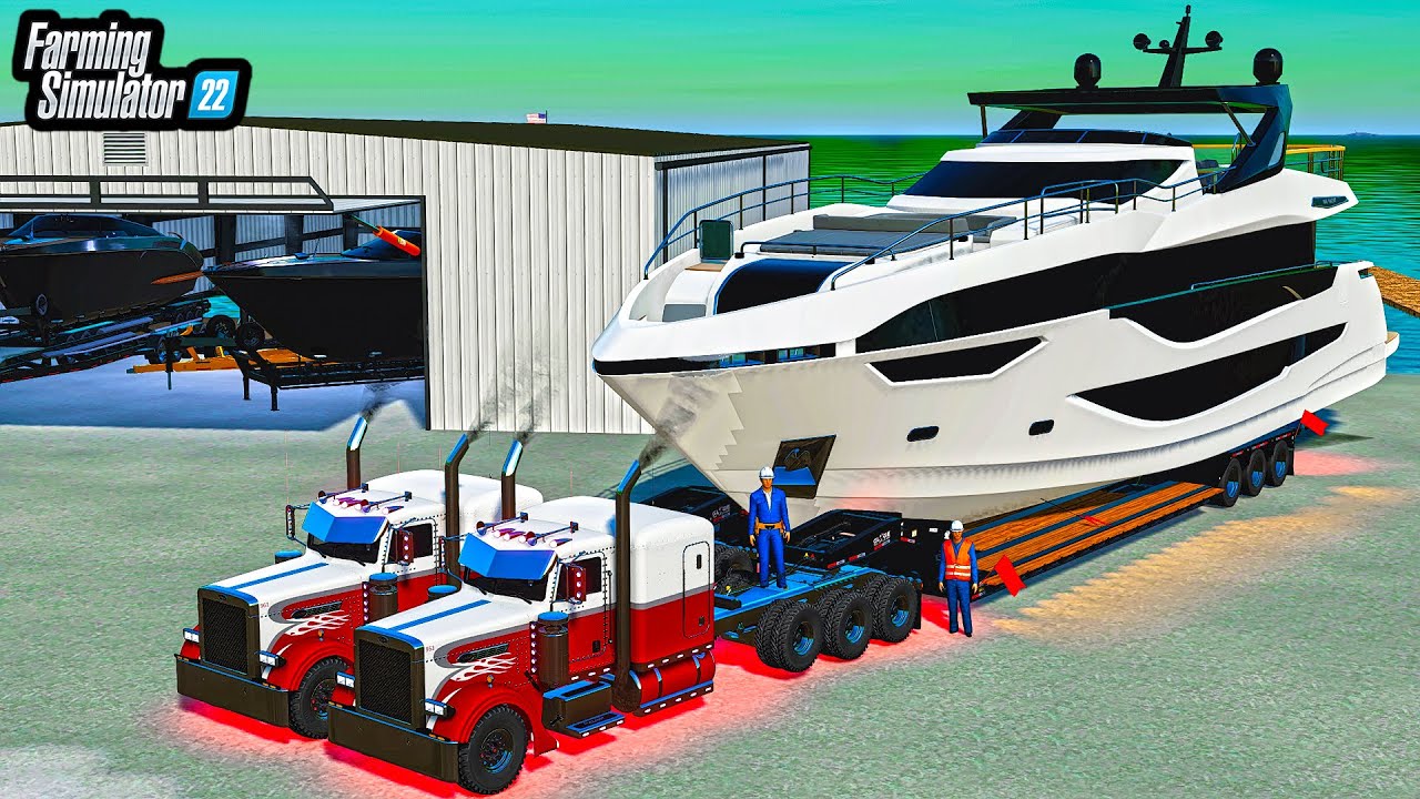 HEAVY HAULING GIANT YACHT! (TAKES 2 SEMIS AT ONCE!) | FS22