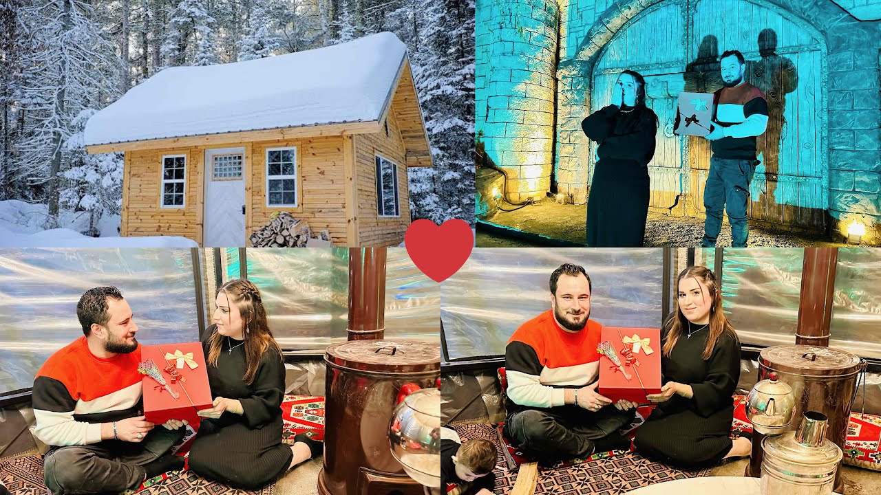 عملت مفاجأة حلوه لروشين 👩‍❤️‍👨بحضور بشار و فريده //بكوخ شتوي مع اجواء رومنسيه 🫶❤️