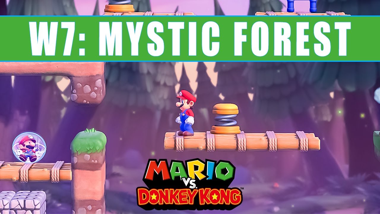 Mario vs Donkey Kong World 7 Walkthrough Guide-  Mystic Forest 100% (W7) - Nintendo Switch