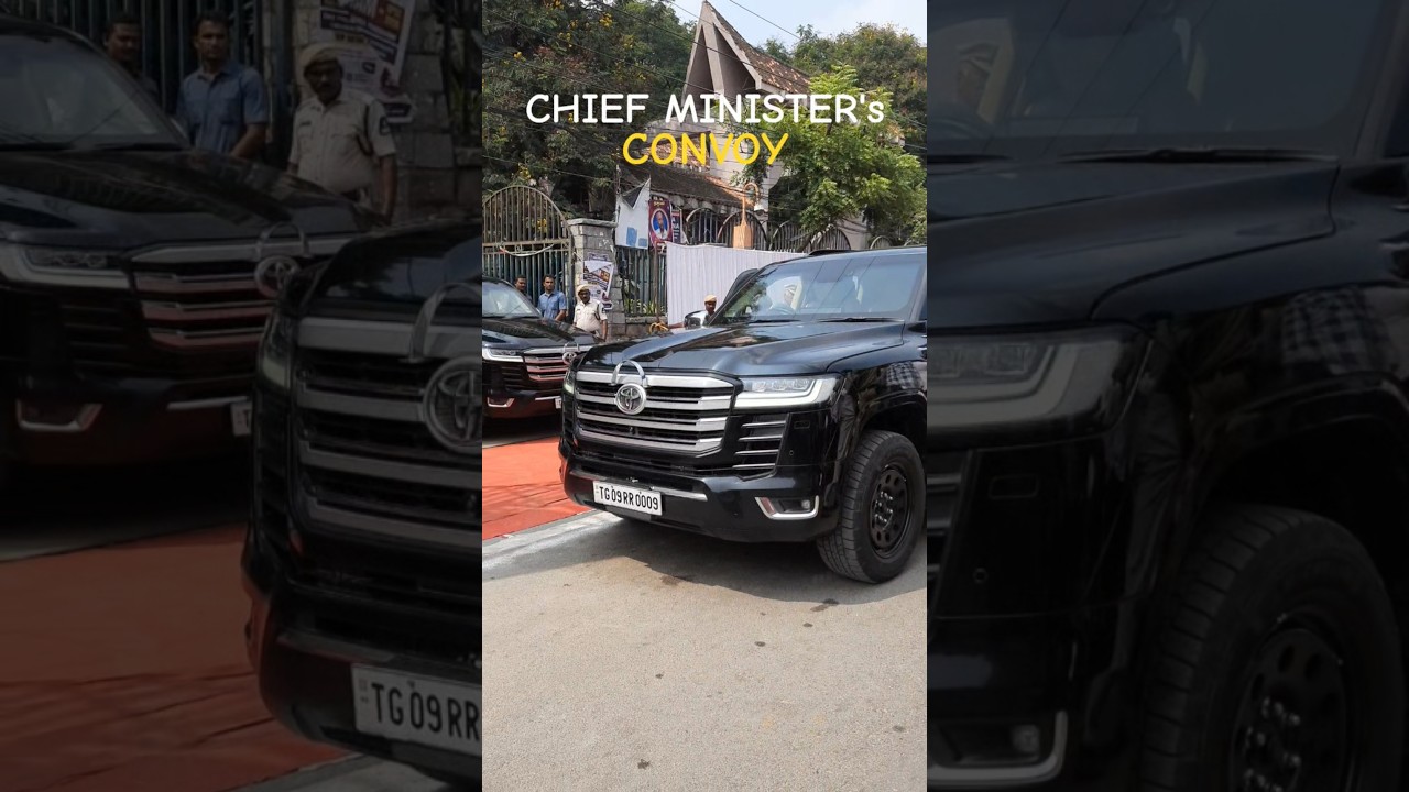 Chief Minister Revanth Reddy's High Security Convoy #cm #pm #revanthreddy #landcruiser #shorts