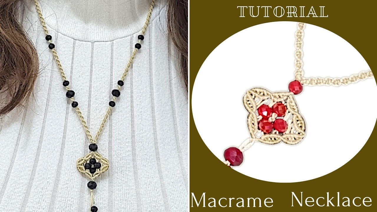DIY | Beaded Macrame Necklace / step by step tutorial / how to make | @Macrametutorials
