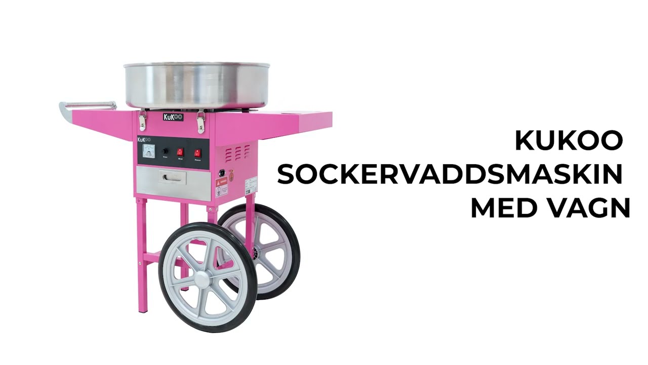KuKoo Sockervaddsmaskin med vagn och skyddskupa