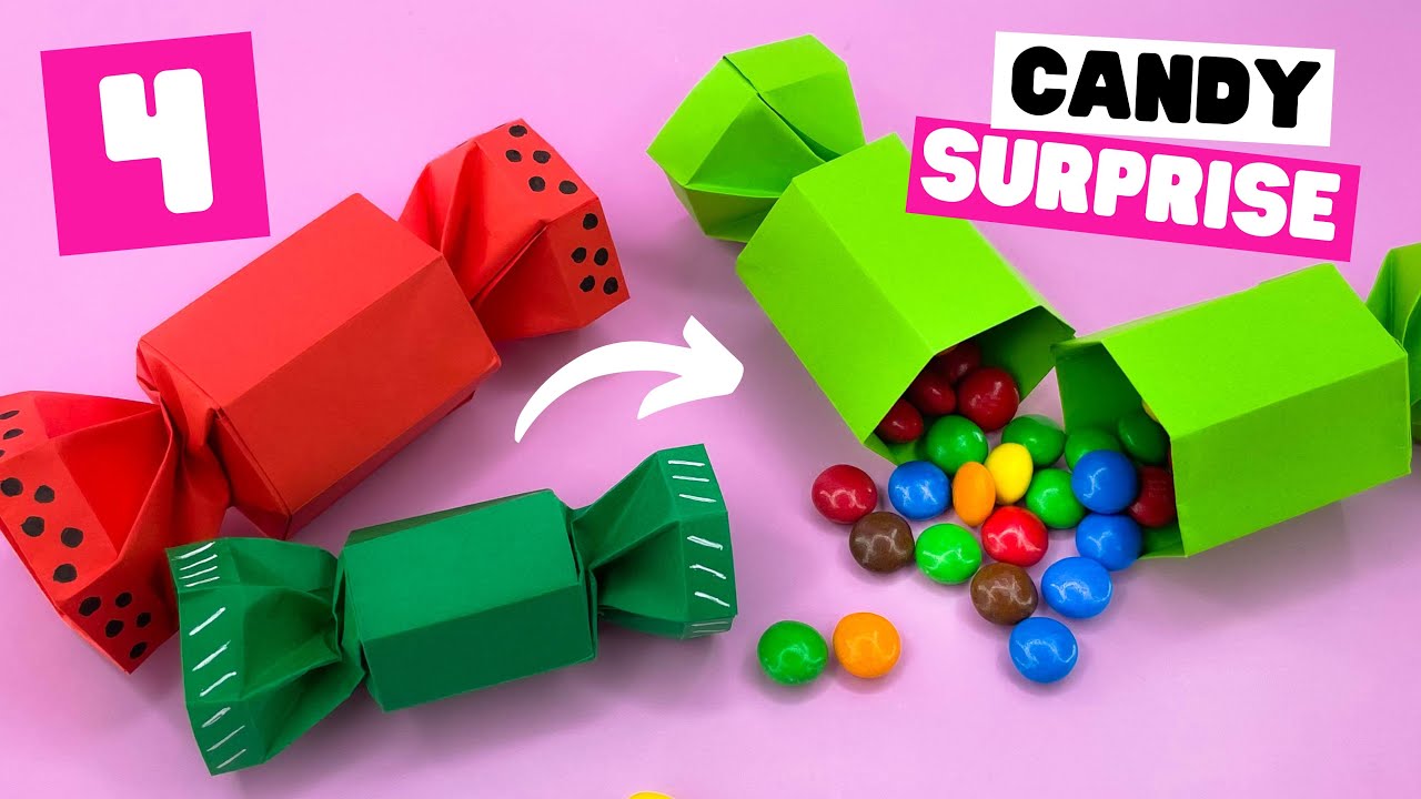 How to make origami Christmas candy box EASY. 4 cool origami surprise candy boxes