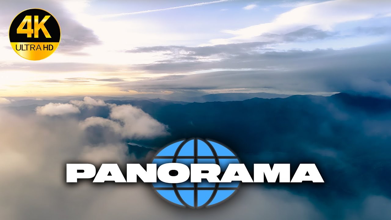 Relaxing Music With 4K Nature Panorama | Mountain Ambience, Clouds In The Sky | World Panorama