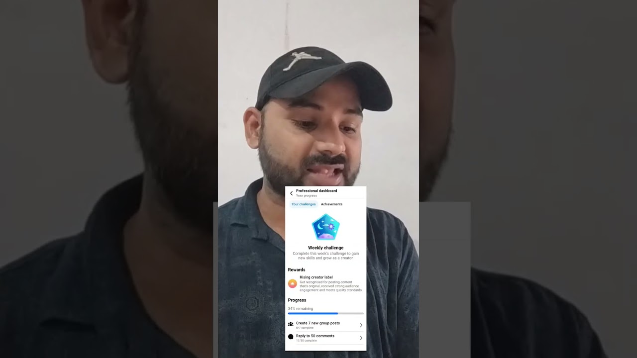 Be sure to complete Facebook's weekly challenge. How to grow a page or profile #facebook #viral