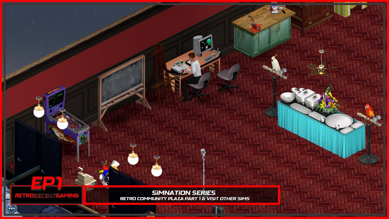 SimNation Series EP1 - Retro Community Plaza Part 1 & Visit Other Sims