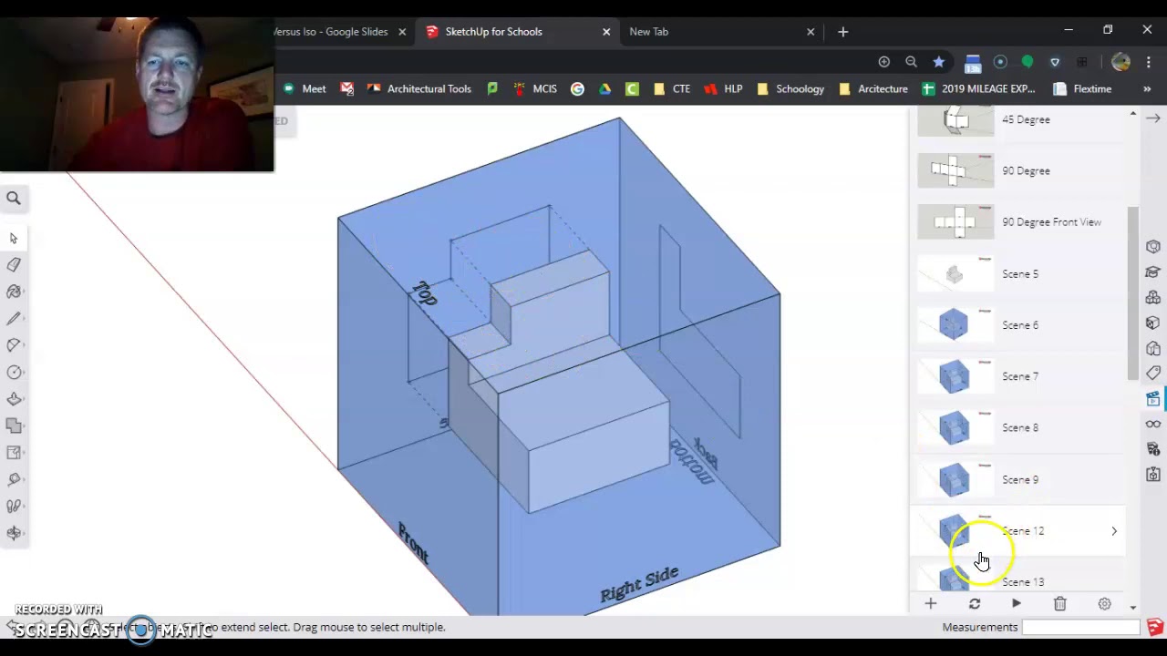 Объяснение изометрической и ортографической проекций