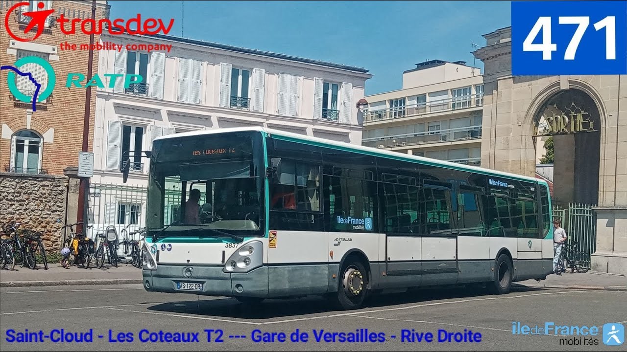 Bus 471 RATP/Transdev - Citelis Line N°3837 [VENTILATION💙💨] Les Coteaux🚉 --- Gare de Versailles - RD