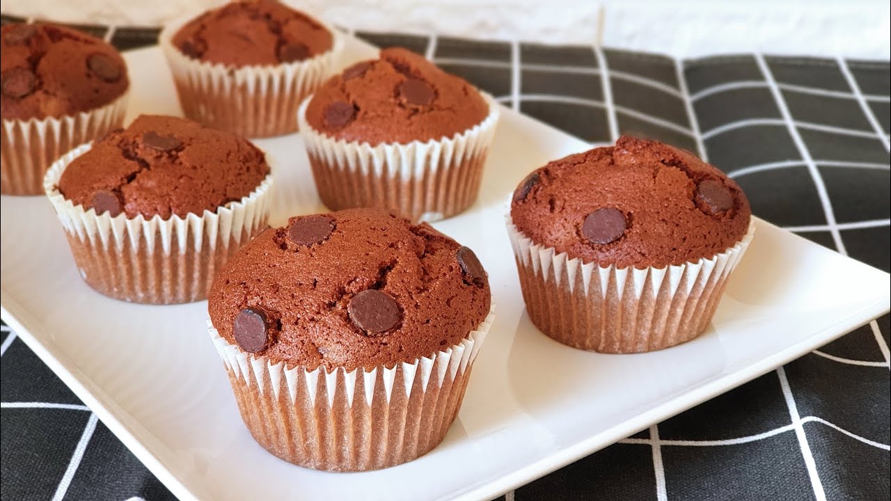 Magdalenas DOBLE chocolate | Magdalenas de chocolate con pepitas de chocolate