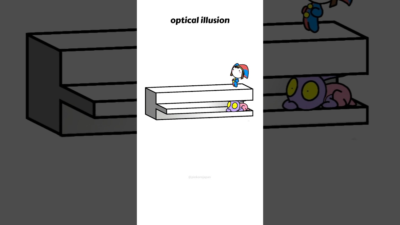 How is this possible?😱3D Trick Art😱Optical Illusion Animation part 2 by Pomni＆Jax😎#3d #shrots