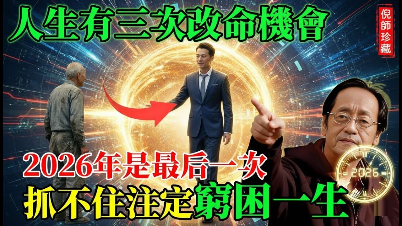 倪海廈：人一生只有3次改命機會，2026年是最後一次！抓不住註定窮忙一生。#命理解析 #倪海廈 #天幹地支 #人生轉運 #流年運勢 #易經 #國學智慧