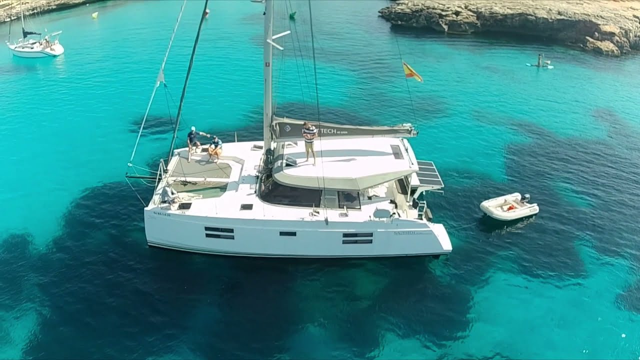 Menorca: Santandria near Ciutadella on our Catamaran: Gecko