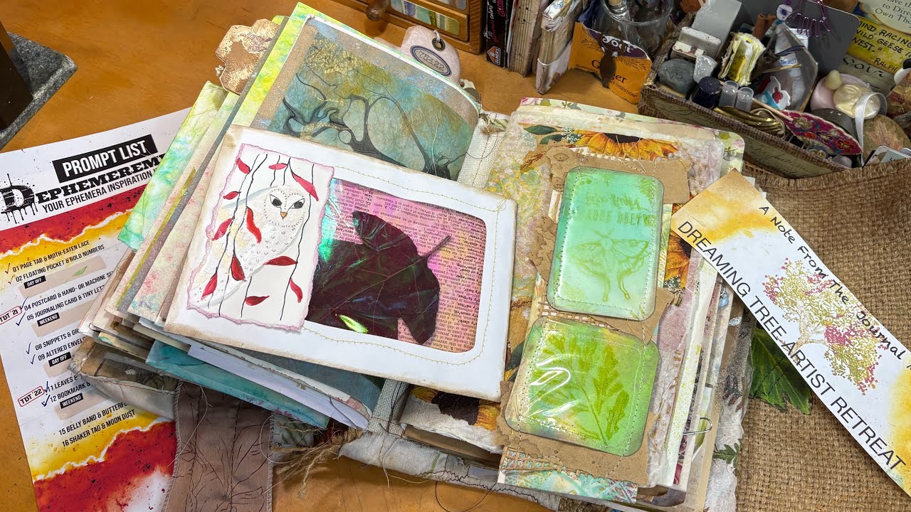 Challenge 11 & 12  Leaves, envelopes & owl: Bookmark & Clear packaging Dephemerember 2025