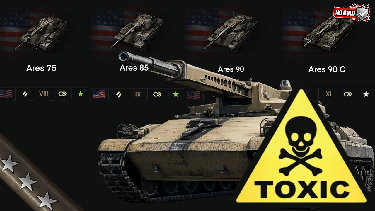 3 MARKED ALL ARES tech tree tanks in World of Tanks !