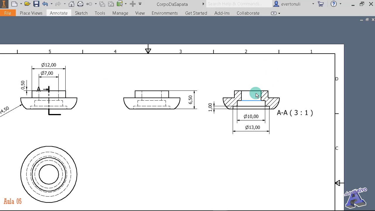 Curso de Inventor Na Prática Aula 05 - Geração de Desenhos - Autocriativo