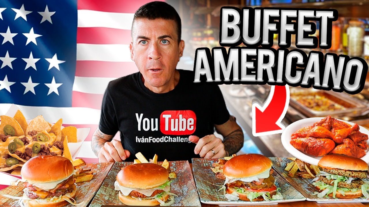 COMIENDO HASTA REVENTAR en un BUFFET LIBRE AMERICANO POR SOLO 12&euro; ( me como +19 platos )