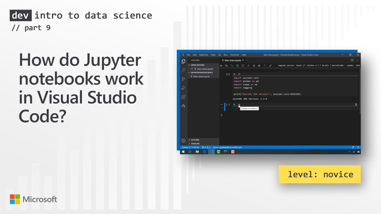 How do Jupyter notebooks work in Visual Studio Code? (9 of 28)